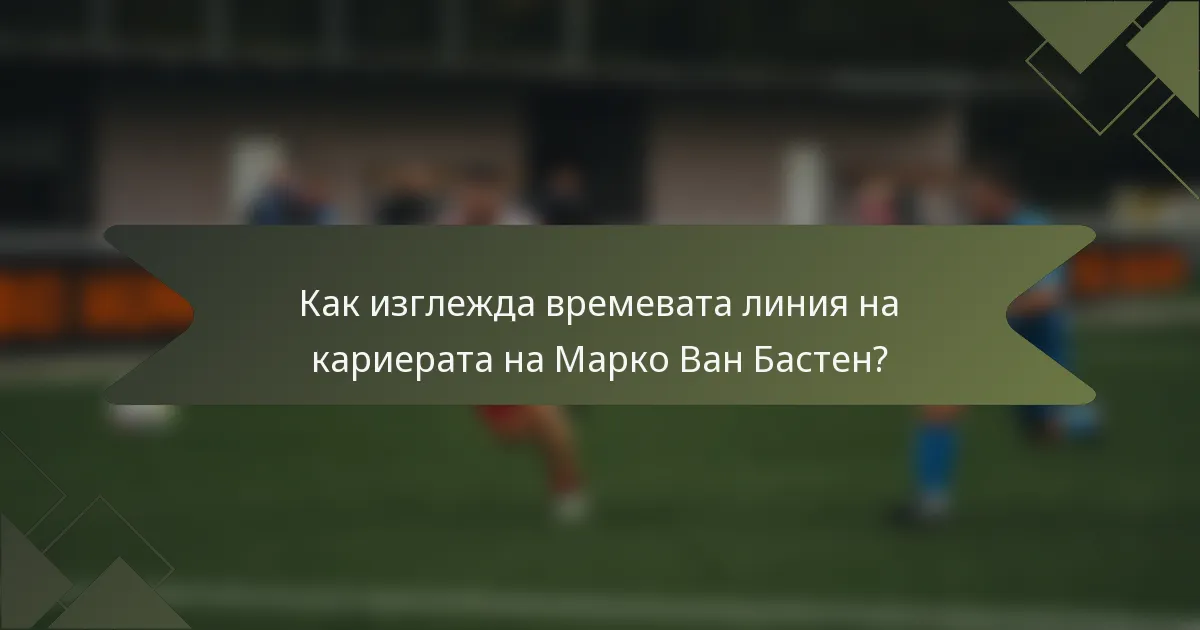 Как изглежда времевата линия на кариерата на Марко Ван Бастен?