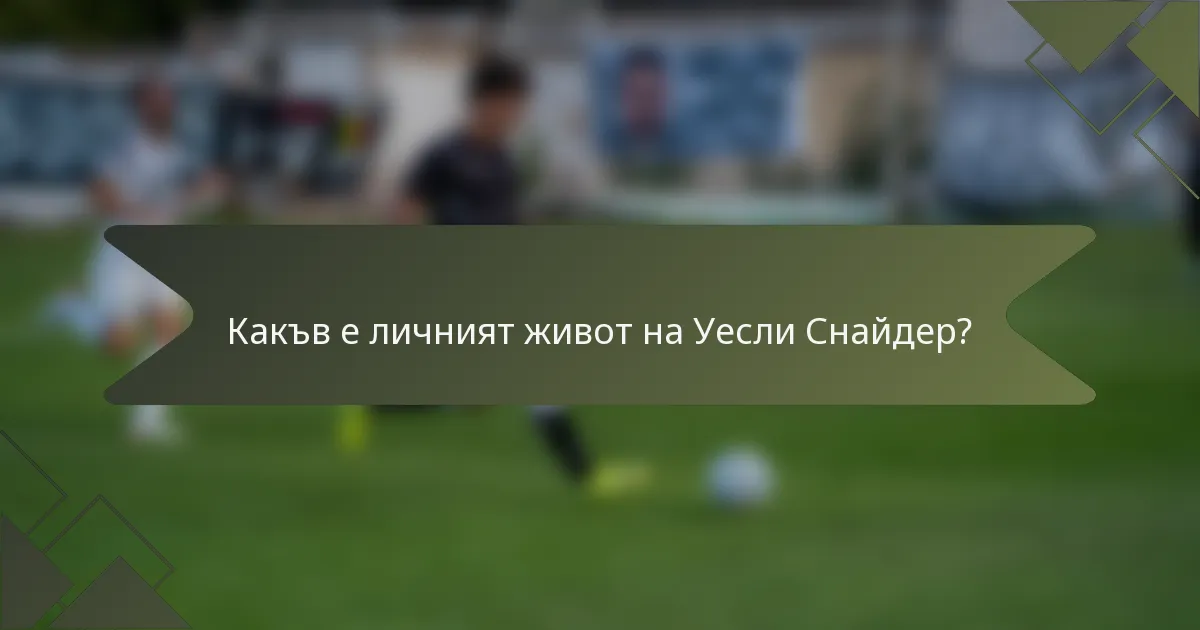 Какъв е личният живот на Уесли Снайдер?
